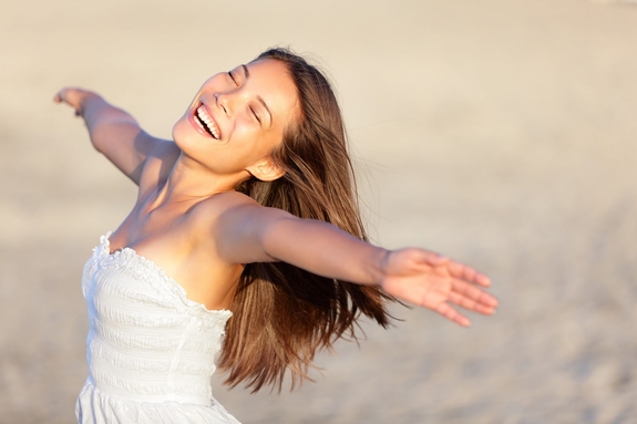 Happy Woman on Beach